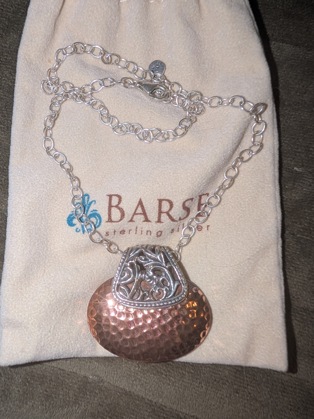Studio Barse Two-Tone Hammered Copper & Sterling Silver Pendant Necklace